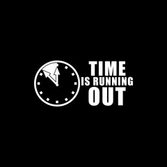 Time is running out icon isolated on dark background