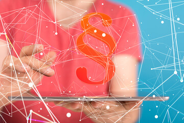 symbol paragraph law sign digital in hand