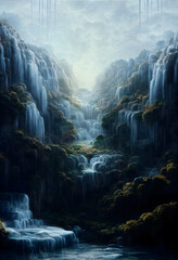 Ancient Waterfall Landscape