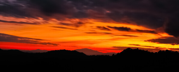 sunset over the mountains