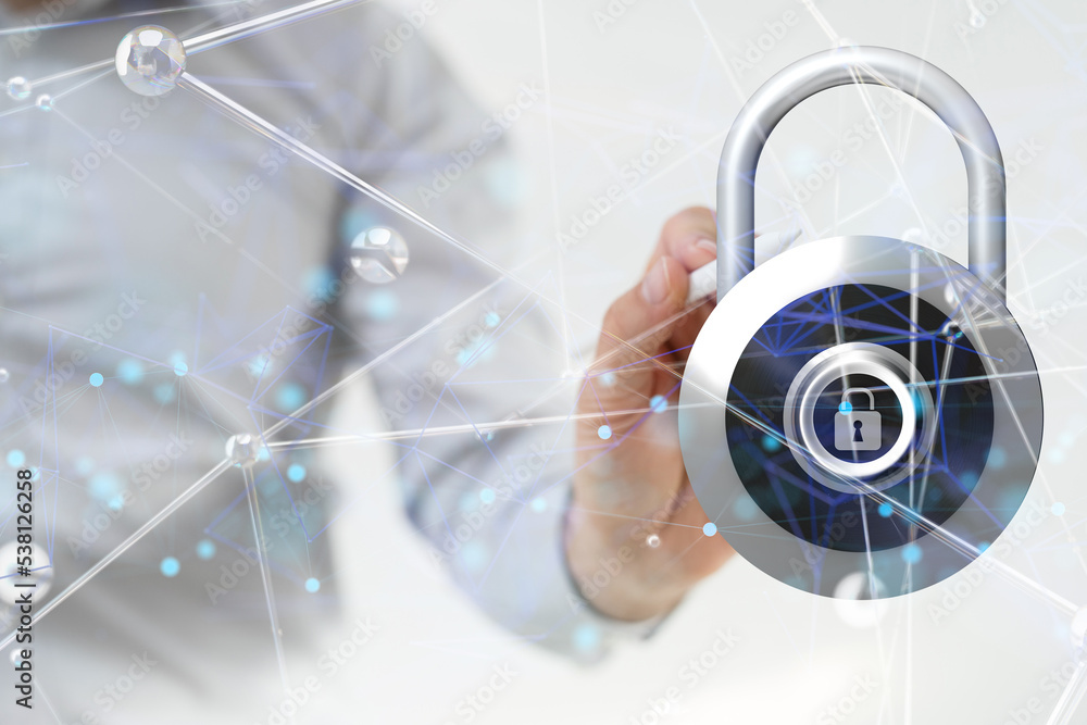 Poster security data code digital concept