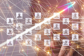 Global network. Blockchain. 3D illustration. Neural networks and artificial intelligence. Abstract