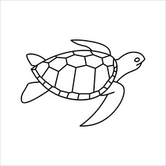 Turtle icon vector illustration, solid pictogram isolated on white background. Symbol, logo. EPS 10