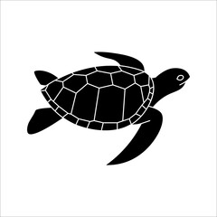 Obraz premium Turtle icon vector illustration, solid pictogram isolated on white background. Symbol, logo. EPS 10