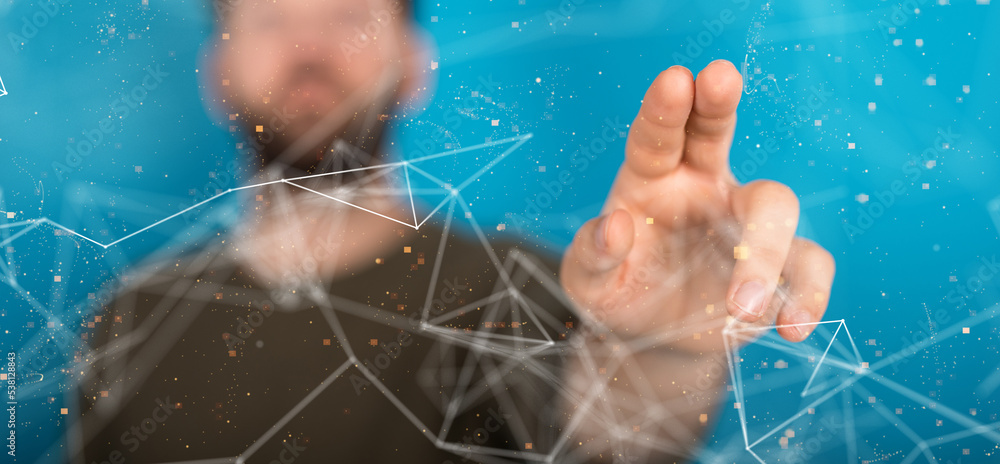 Aufkleber touch futuristic wave, futuristic data stream