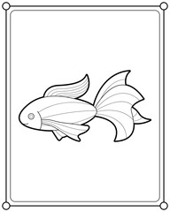 Goldfish suitable for children's coloring page vector illustration