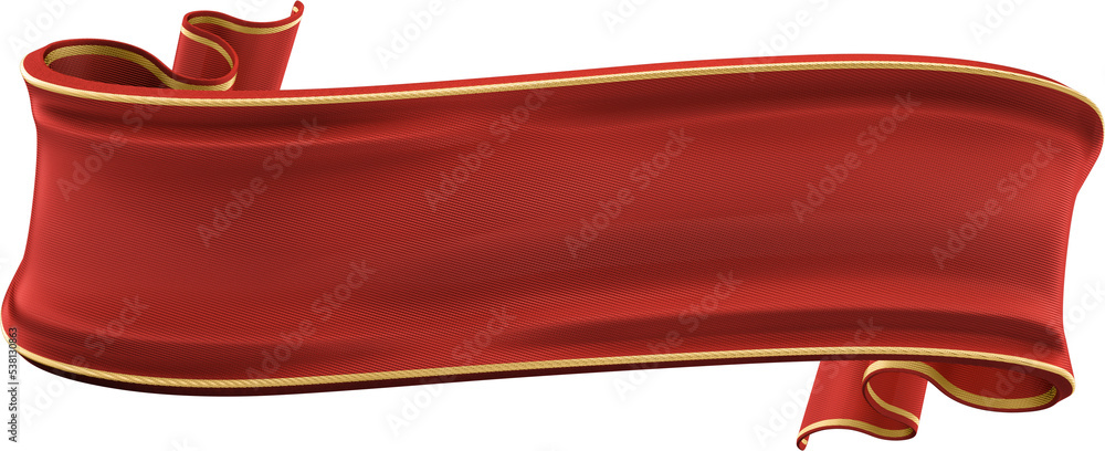 Wall mural 3d rendering red ribbon for composition