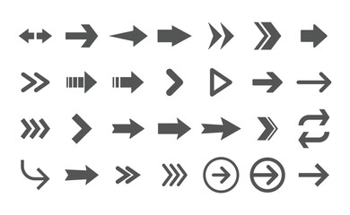 Arrow vector pictogram. Icon set of arrows.