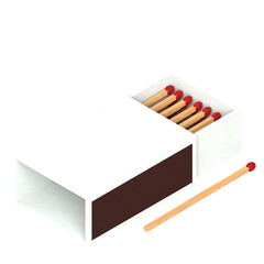 3d rendering illustration of a matchbox