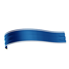 3d blue ribbon for composition