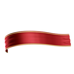 3d rendering red ribbon for composition