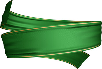 3d green ribbon for composition