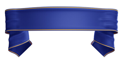 3d blue ribbon for composition