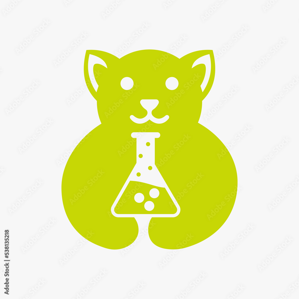 Wall mural dog lab logo negative space concept vector template. dog holding lab symbol