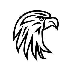 Naklejka premium The eagle icon is black, on a white background.