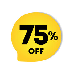 75% off. For price discounts on purchases. Sales, promotions, offers, retail, store. Use in social media, banner, poster