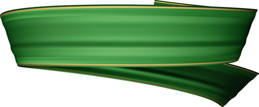 3d rendering green ribbon for composition