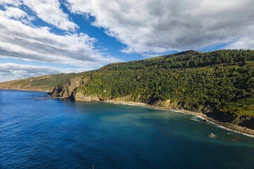 San Juan de Gaztelugatxe-Basque Country, Spain. View on the hermitage dedicated to Saint John the Baptist on a rocky Gaztelugatxe islet in Biscay region