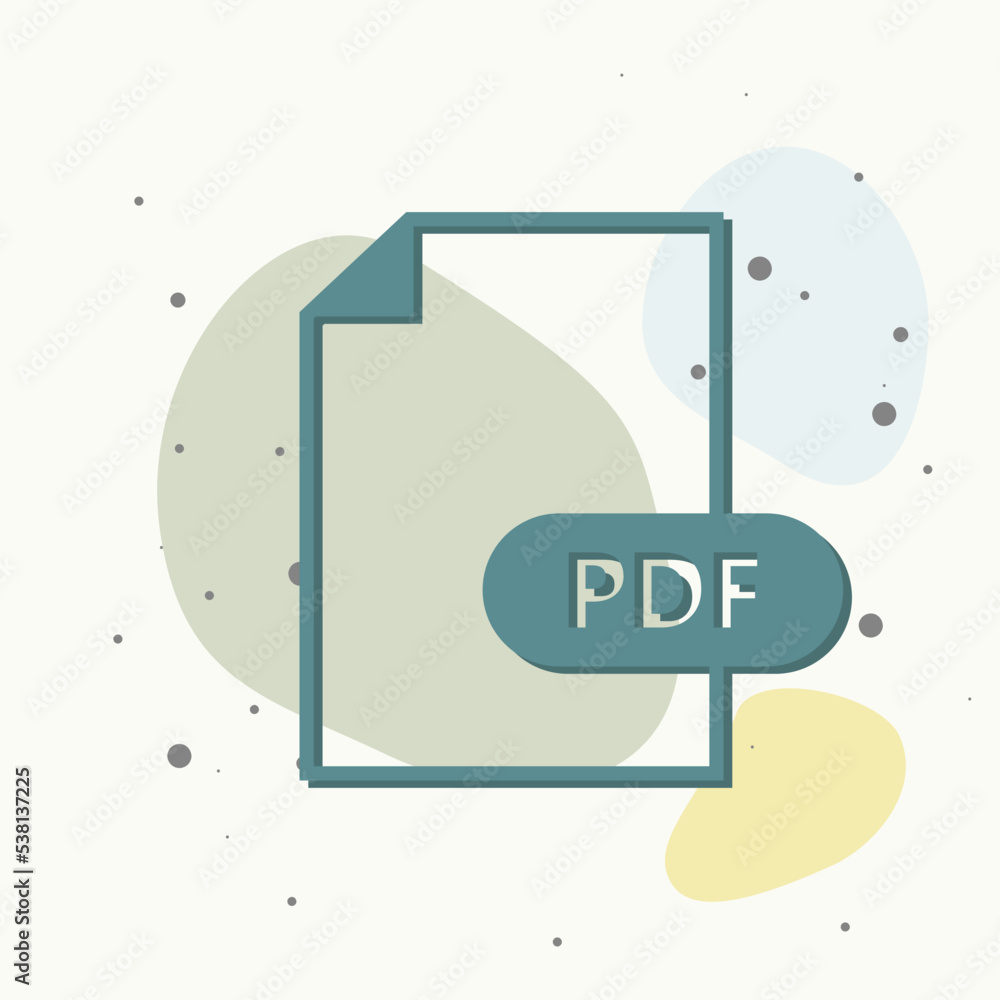 Poster pdf icon. downloads pdf document. vector colored icon on multicolored background.