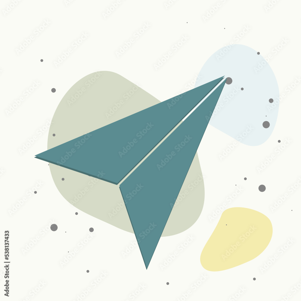 Poster vector airplane cursor icon on multicolored background