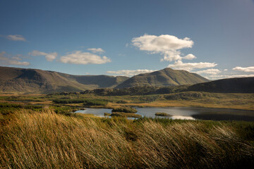 Beautiful natural scenery in the touristic region of Connemara, County Galway in Ireland