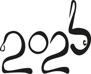 bunny of numbers 2023 in hand draw style. Lunar zodiac symbol of Year of cat or rabbit . Chinese New Year 2023 Christmas logo. Vector illustration