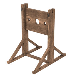 3d rendering illustration of a medieval pillory - obrazy, fototapety, plakaty