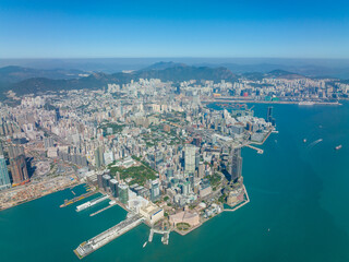 Obraz premium Top view of Hong Kong city