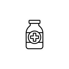 Syrup medicine bottle concept line icon. Simple element illustration.Syrup medicine bottle concept outline symbol design