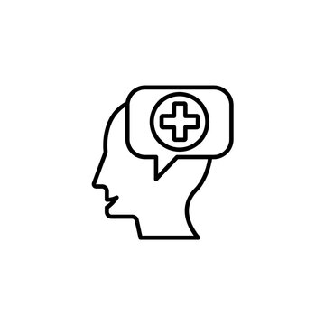 Mental health concept line icon. Simple element illustration.Mental health concept outline symbol design