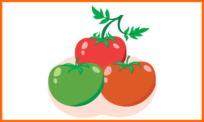 Tomato Fruit Icon and Vector Illustrations, The Tomato Fruit Icon Creative Kids, and Tomato Fruit Icon Theme Vector Illustration.