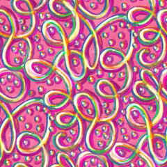 Abstract seamless pattern with acrylic painting