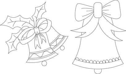 Christmas jingle Bell Line Art Illustration