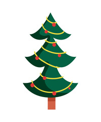 Style Christmas tree isolated on a white background.
