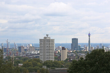 Fototapeta na wymiar London skyline from Parliament Hill 