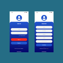 The user interface of the App Sign-in page in mobile application, UX, UI, User Interface Mobile