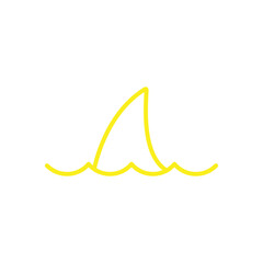 Fototapeta na wymiar eps10 yellow vector Shark fin abstract line art icon isolated on white background. shark fin outline symbol in a simple flat trendy modern style for your website design, logo, and mobile application