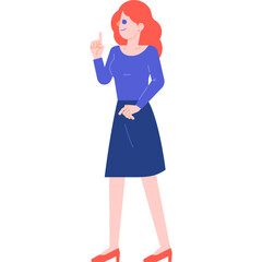 woman employee presenting idea flat illustration organic style for website, web, application, presentation, printing, document, poster design, etc.