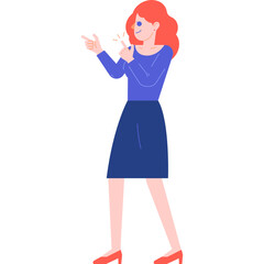 woman employee agree with gesture flat illustration organic style for website, web, application, presentation, printing, document, poster design, etc.