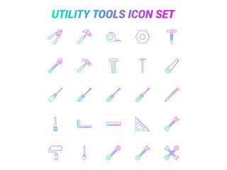 Utility tools set vector for Website, UI Essential, Symbol, Presentation