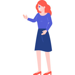 woman discussing flat illustration organic style for website, web, application, presentation, printing, document, poster design, etc.
