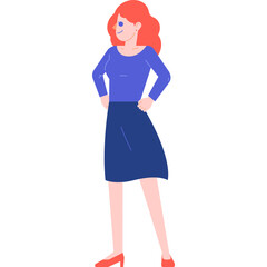 woman with self confidence flat illustration organic style for website, web, application, presentation, printing, document, poster design, etc.