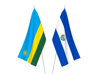 Republic of Rwanda and Republic of El Salvador flags