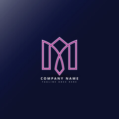 Creative simple elegant fashion brand connected black and white color M MM initial based letter icon logo