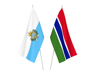 Republic of Gambia and San Marino flags