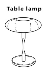 Classic doodle-style table lamp for Living room, hand-drawn different types of styles, modern and vintage