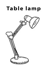 Classic doodle-style table lamp for Living room, hand-drawn different types of styles, modern and vintage