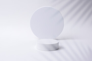 3D circle mockup on with empty white background , Product show concept