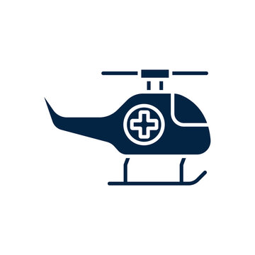 Ambulance helicopter line icon. Simple element illustration. Ambulance helicopter concept outline symbol design.
