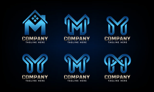 Collection initial letter M logo design 
